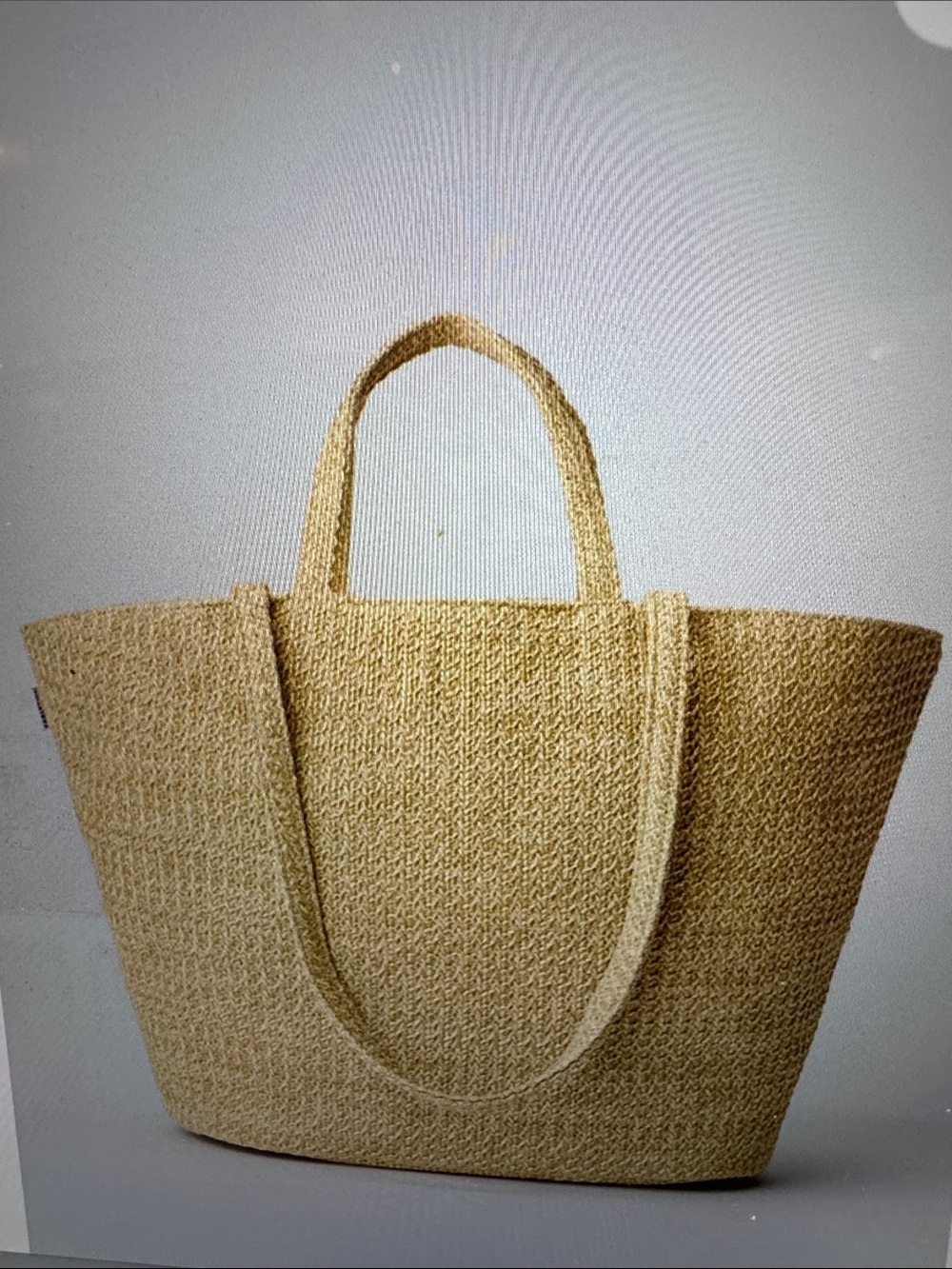 Fabletics Woven Straw Tote Bag in Natural Beige